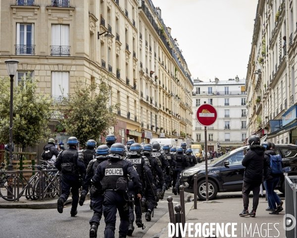 Manifestation propalestinienne à la Goutte d Or à Paris.