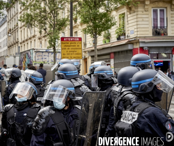 Manifestation propalestinienne à la Goutte d Or à Paris.