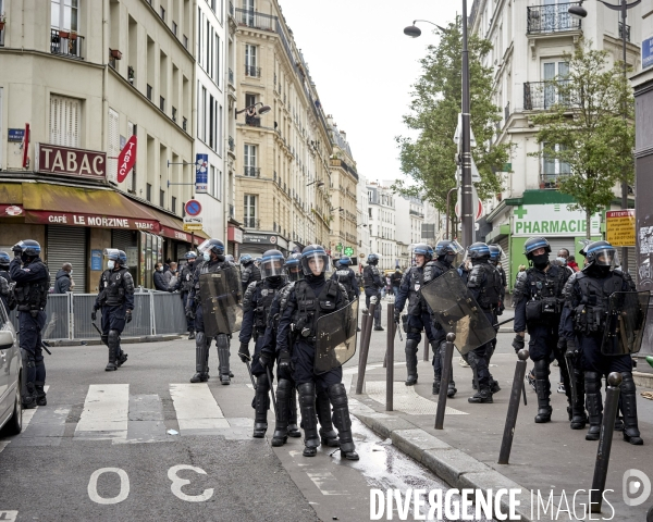 Manifestation propalestinienne à la Goutte d Or à Paris.