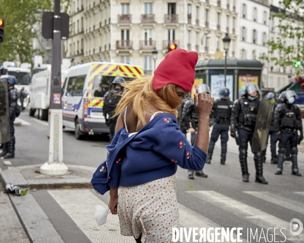 Manifestation propalestinienne à la Goutte d Or à Paris.