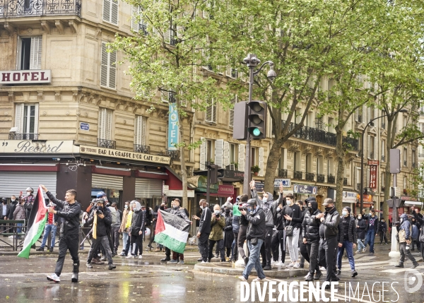 Manifestation propalestinienne à la Goutte d Or à Paris.