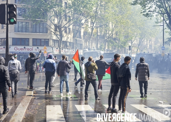 Manifestation propalestinienne à la Goutte d Or à Paris.