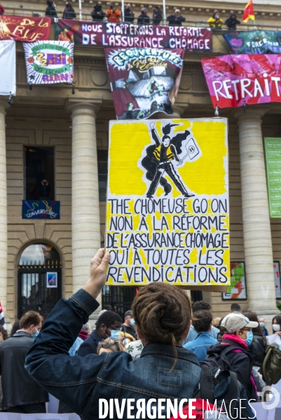 Manifestation contre la réforme de l assurance chômage.