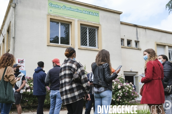 Centre de vaccination éphèmére dans la quartier Bacalan à Bordeaux