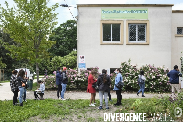 Centre de vaccination éphèmére dans la quartier Bacalan à Bordeaux