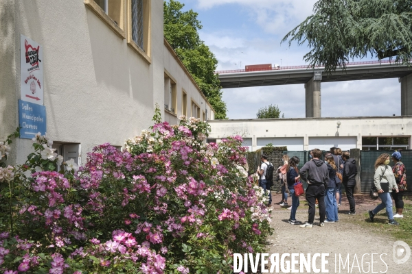 Centre de vaccination éphèmére dans la quartier Bacalan à Bordeaux