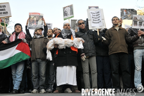 Manifestation de soutien au peuple palestinien à Paris le 10 Janvier 2009