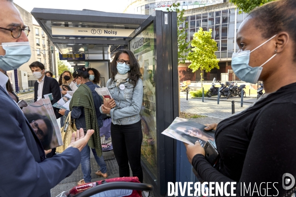 Audrey Pulvar en campagne à Saint Denis, regionales 2021