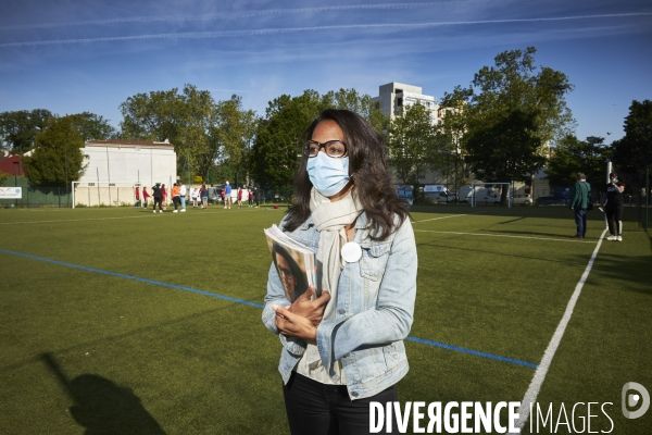 Audrey Pulvar en campagne à Saint Denis, regionales 2021