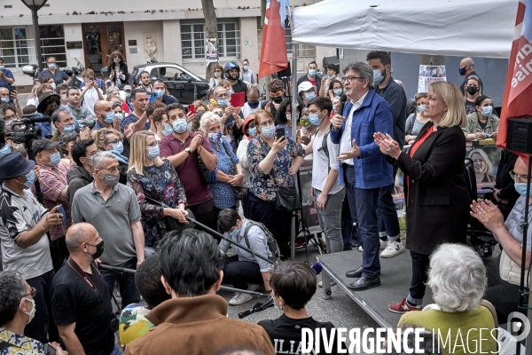 JL Mélenchon en soutien à Danielle Simonnet pour la législative partielle à Paris