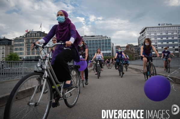 Appel à la grève féministe du 14 juin, à vélo - Genève