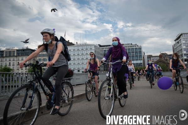 Appel à la grève féministe du 14 juin, à vélo - Genève