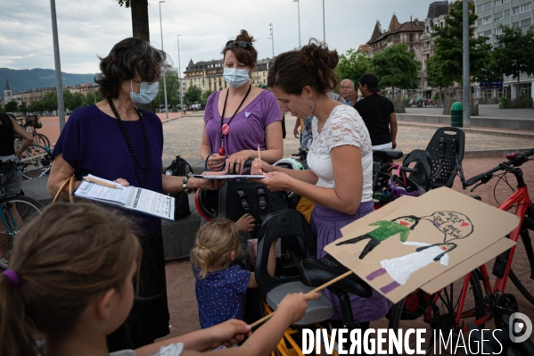 Appel à la grève féministe du 14 juin, à vélo - Genève