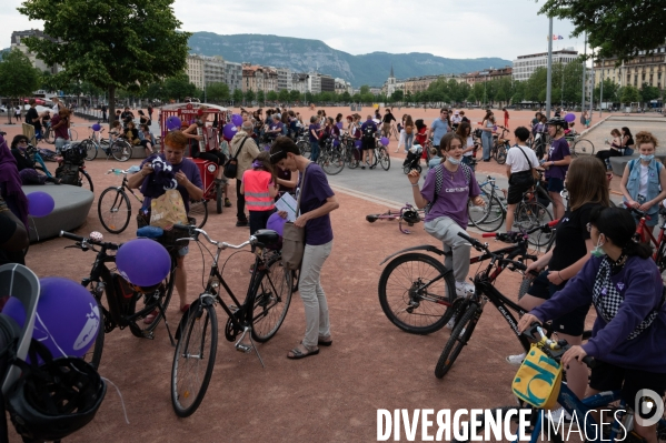 Appel à la grève féministe du 14 juin, à vélo - Genève