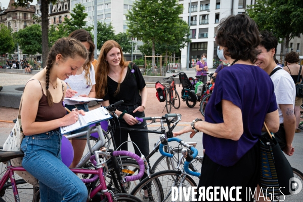 Appel à la grève féministe du 14 juin, à vélo - Genève