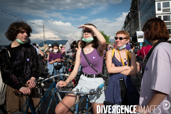 Appel à la grève féministe du 14 juin, à vélo - Genève