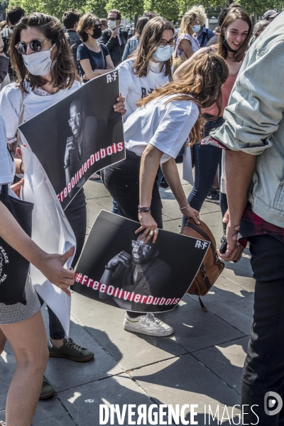 Rassemblement pour la libération d Olivier Dubois