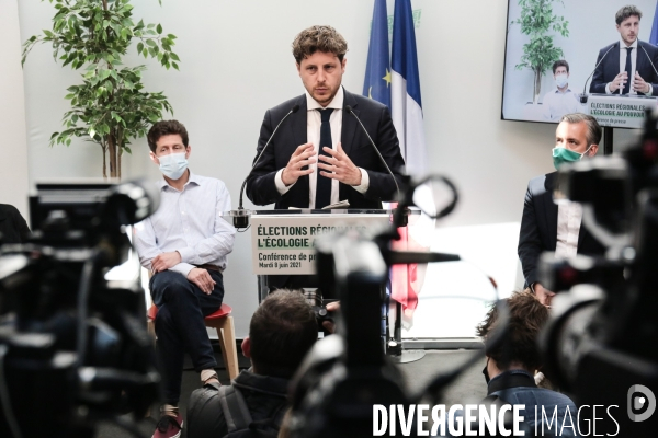 Julien bayou, conference de presse des tetes de listes eelv