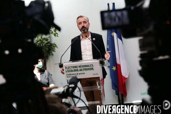 Julien bayou, conference de presse des tetes de listes eelv