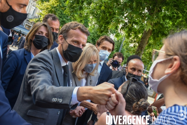 Emmanuel et Brigitte Macron à Valence