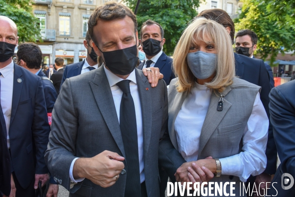 Emmanuel et Brigitte Macron à Valence