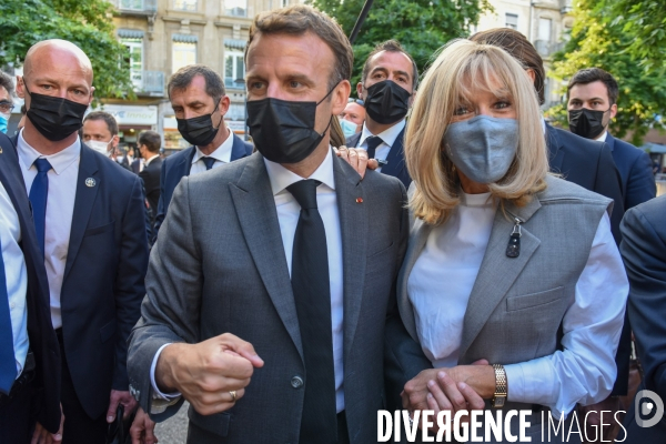 Emmanuel et Brigitte Macron à Valence