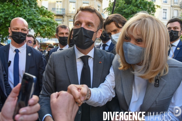 Emmanuel et Brigitte Macron à Valence