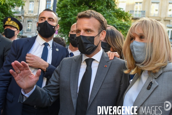 Emmanuel et Brigitte Macron à Valence