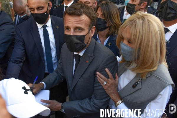 Emmanuel et Brigitte Macron à Valence