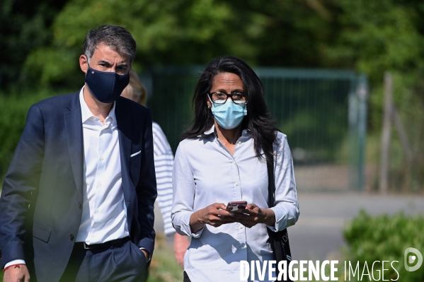 Elections regionales 2021 / Déplacement de campagne d Olivier Faure en soutien à Audrey Pulvar