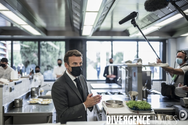 Déplacement d Emmanuel Macron dans la Drome.