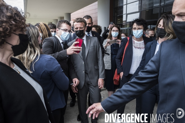 Déplacement d Emmanuel Macron dans la Drome.