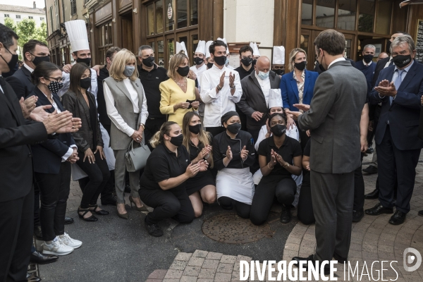 Déplacement d Emmanuel Macron dans la Drome.