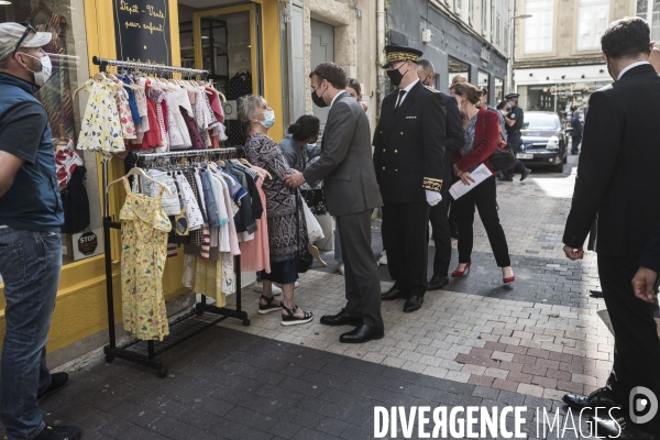 Déplacement d Emmanuel Macron dans la Drome.