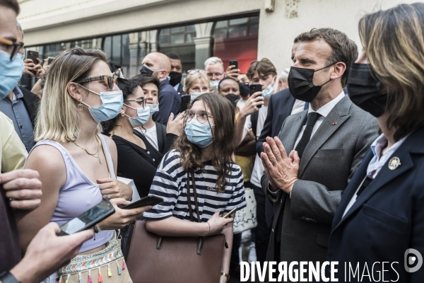 Déplacement d Emmanuel Macron dans la Drome.