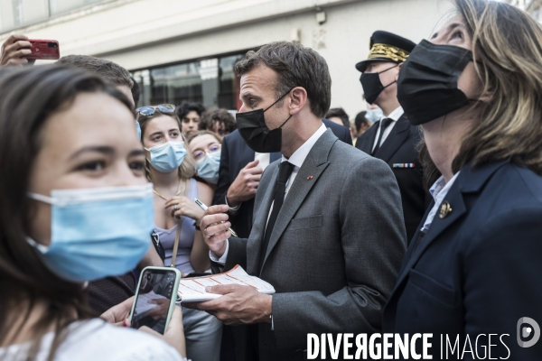 Déplacement d Emmanuel Macron dans la Drome.