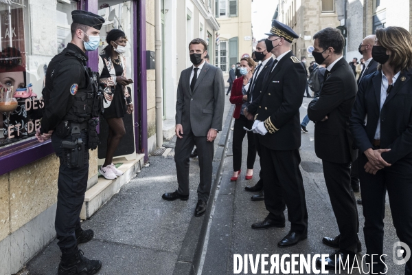 Déplacement d Emmanuel Macron dans la Drome.