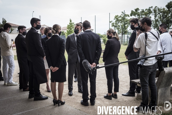 Déplacement d Emmanuel Macron dans la Drome.