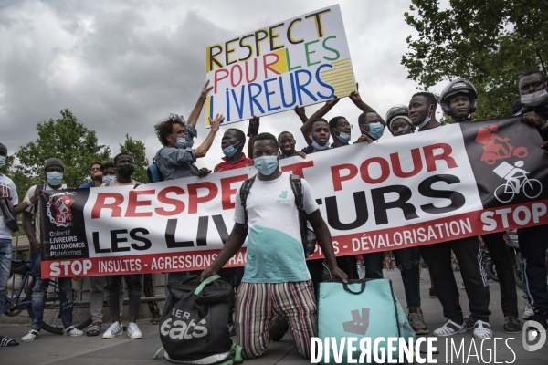 Rassemblement pour le respect des livreurs