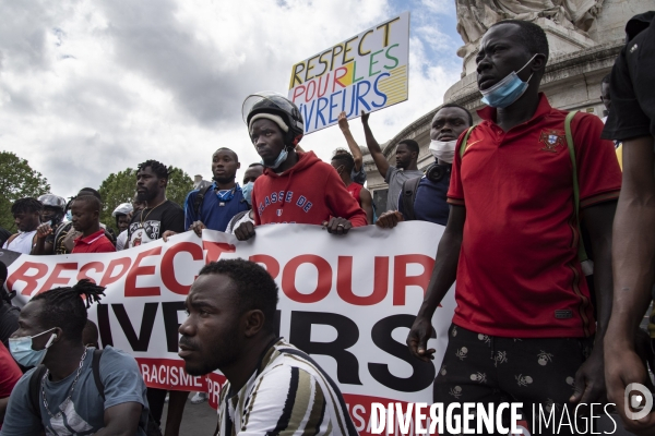 Rassemblement pour le respect des livreurs