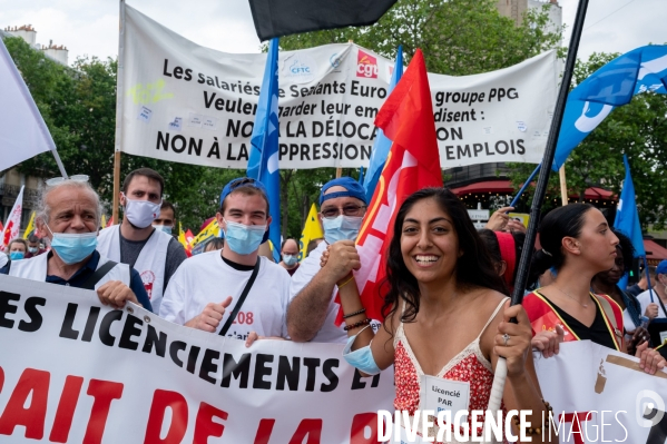 Manifestation contre les licenciements et la réfome des retraites