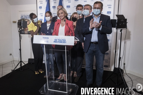 1er tour des régionales 2021, déclaration de Valerie Pécresse.