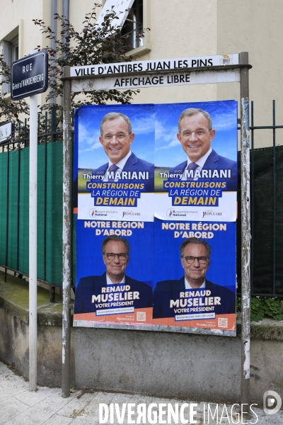 Thierry Mariani candidat RN aux élections régionales PACA en campagne à Antibes