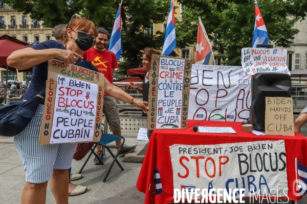 Démonstration solidaire avec le peuple cubain à Marseille