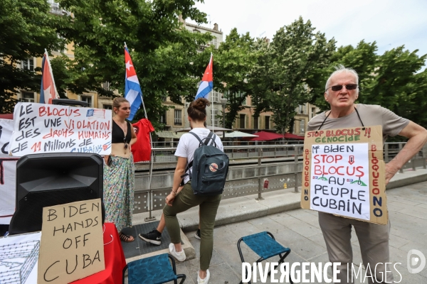 Démonstration solidaire avec le peuple cubain à Marseille