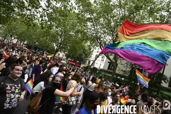 Marche des fiertés 2021 à Paris. Pride March 2021 in Paris.