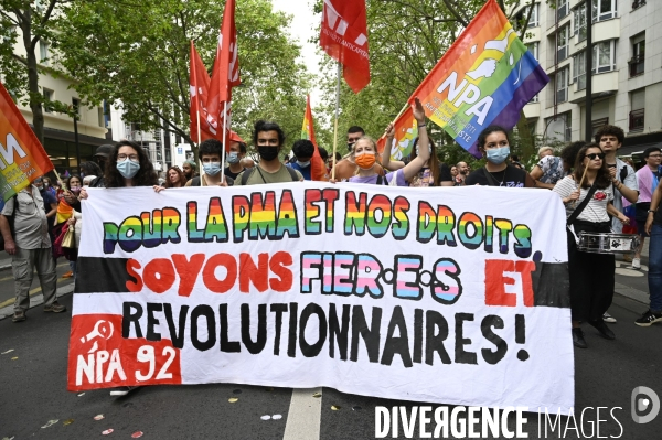 Marche des fiertés 2021 à Paris. Pride March 2021 in Paris.