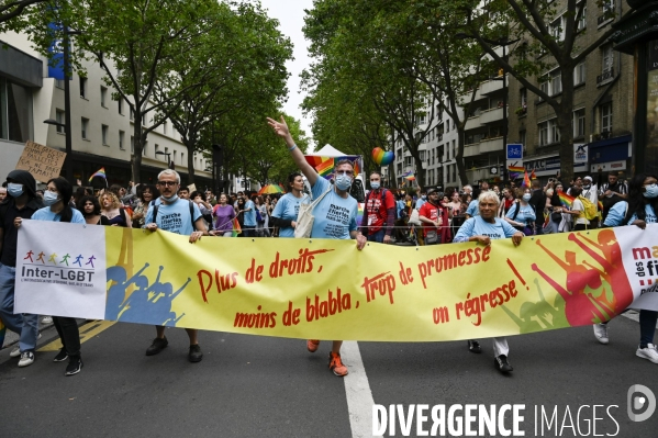 Marche des fiertés 2021 à Paris. Pride March 2021 in Paris.