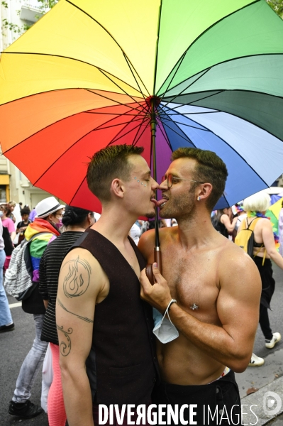 Marche des fiertés 2021 à Paris. Pride March 2021 in Paris.