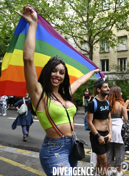 Marche des fiertés 2021 à Paris. Pride March 2021 in Paris.